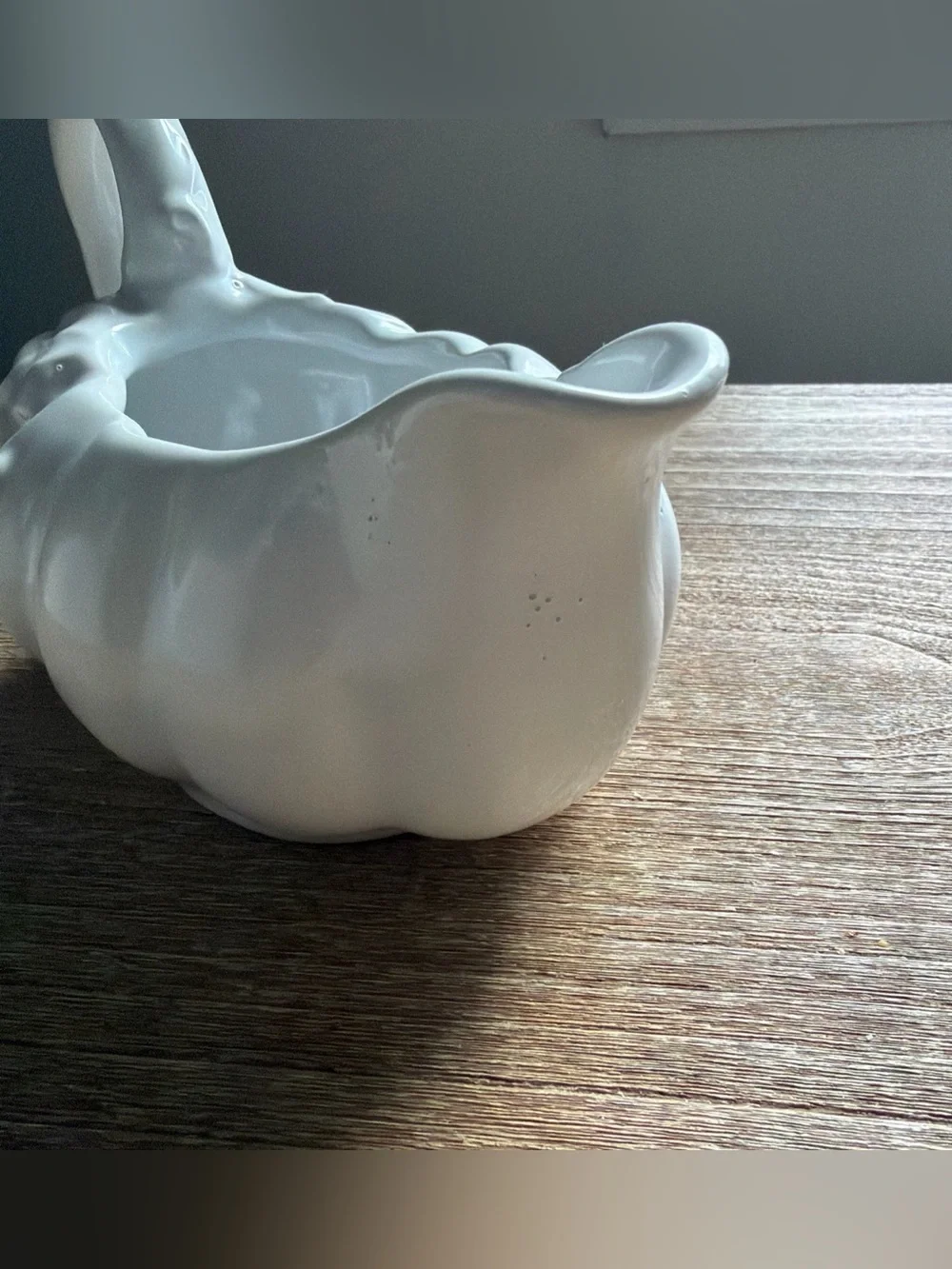 Williams Sonoma Figural Pumpkin Stoneware Gravy Boat